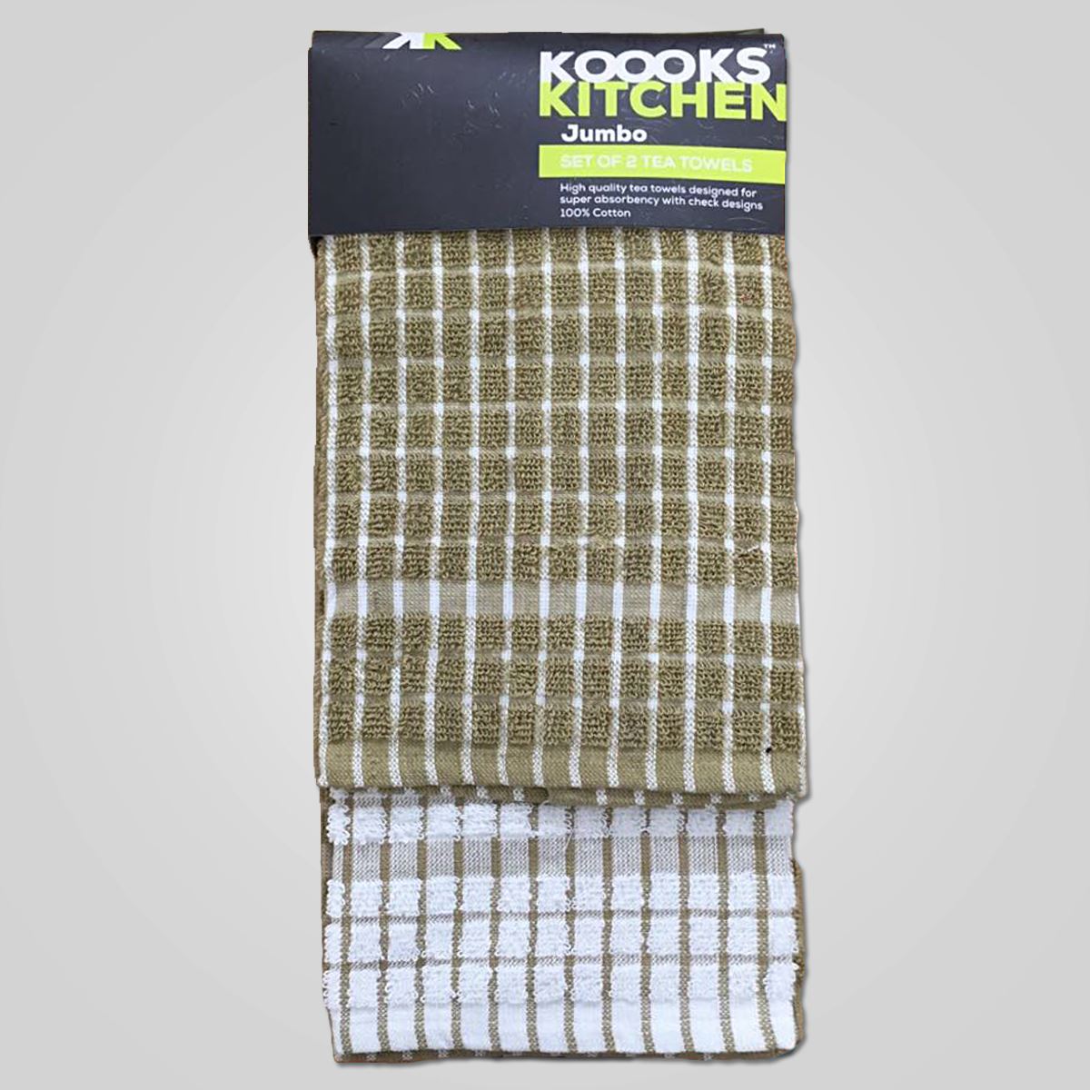 High Quality Super Absorbent 100 Cotton Terry Tea Towels Pack of 2 Towels