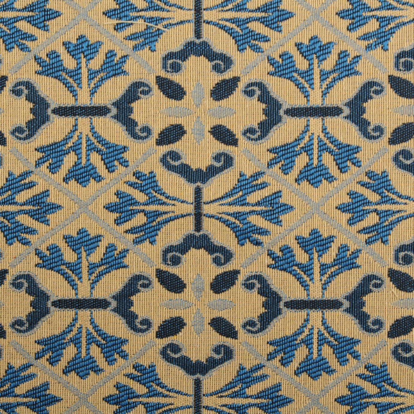 TRADITIONAL FLORAL GEOMETRIC DIAMOND TAPESTRY WEAVE UPHOLSTERY