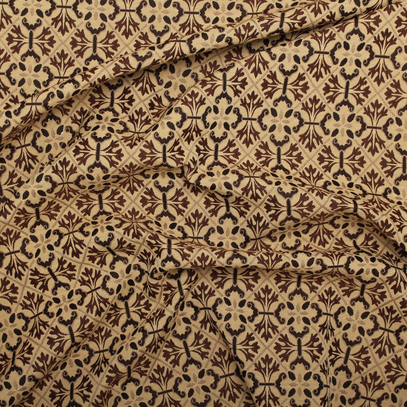 TRADITIONAL FLORAL GEOMETRIC DIAMOND TAPESTRY WEAVE UPHOLSTERY