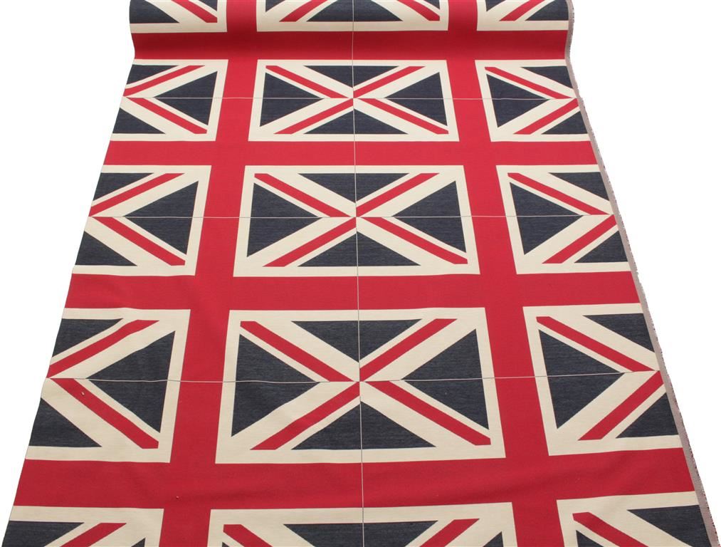 UNION JACK FLAG RETRO HEAVY LINEN LOOK UPHOLSTERY COTTON CUSHION PANEL