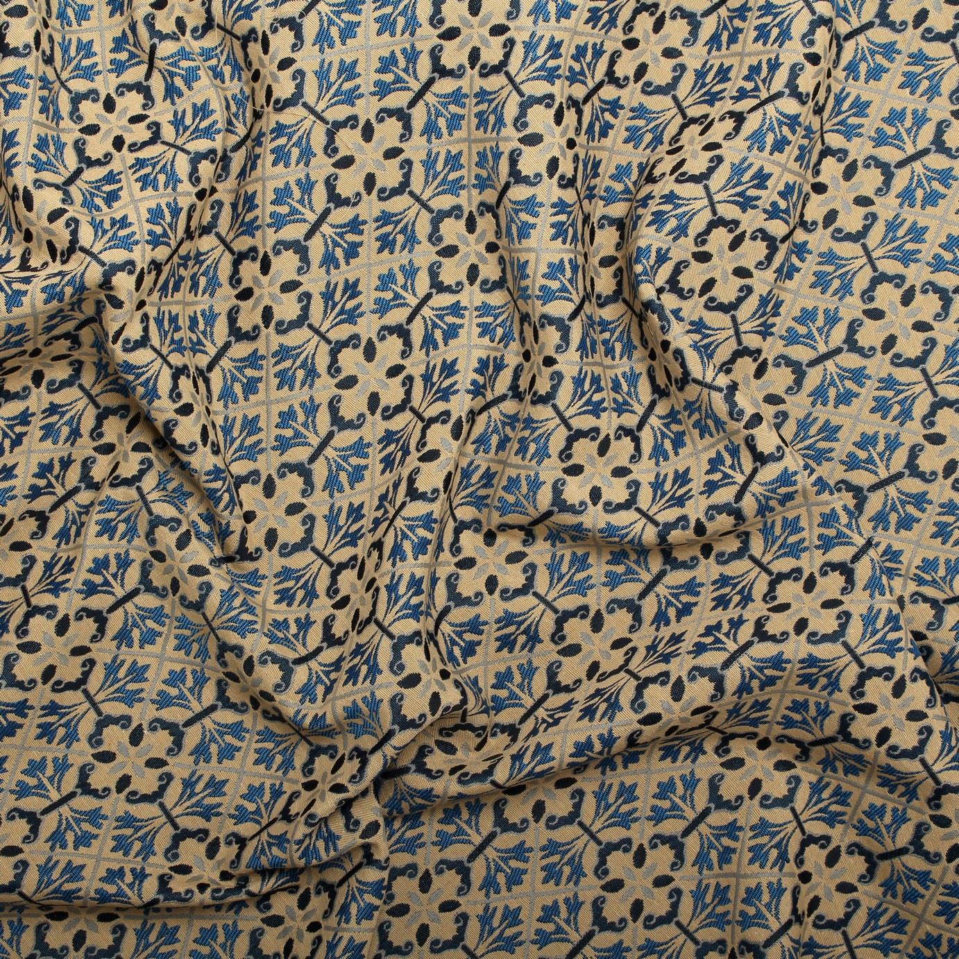 TRADITIONAL FLORAL GEOMETRIC DIAMOND TAPESTRY WEAVE UPHOLSTERY