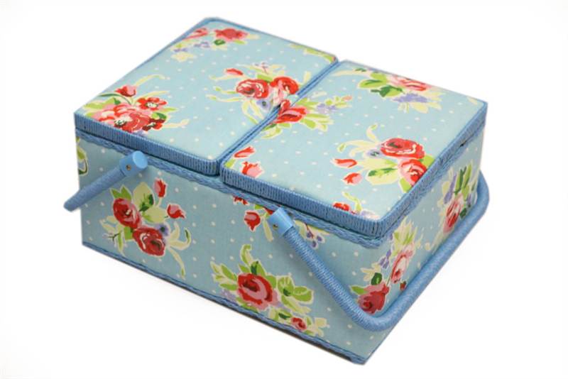SEWING BASKET BOXES TRADITIONAL HABERDASHERY CRAFT KIT FABRIC BOX