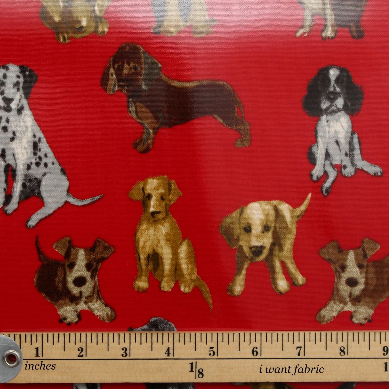 Dog Print Pattern PVC Oilcloth Tablecloth Covering Kitchen Wipeclean