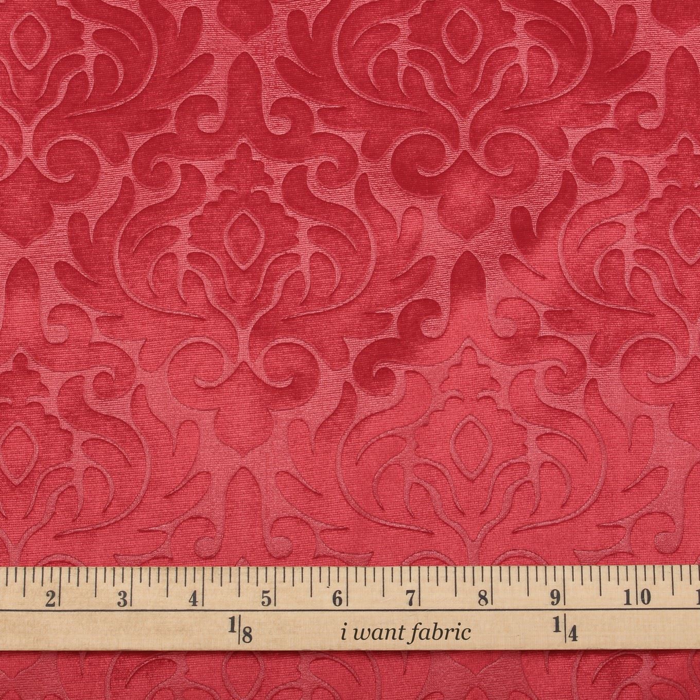 EMBOSSED FLORAL DAMASK DRESS CUSHION CURTAIN & MATCHING PLAIN VELVET