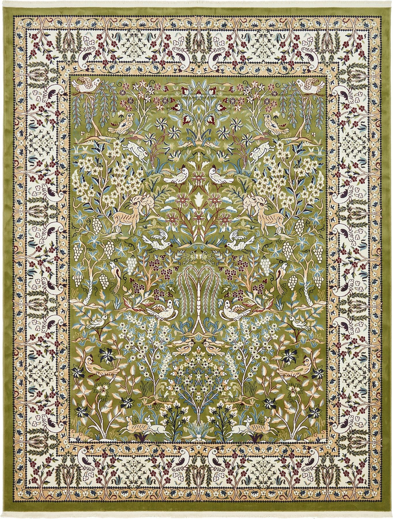 Country Floor Carpet Traditional Area Rug Floral Carpets Fringe