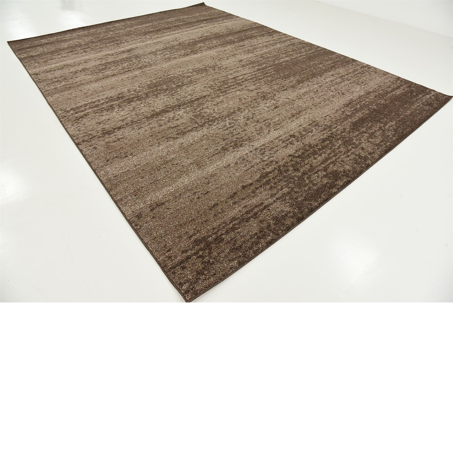 Modern Plain Rugs Soft Thin Pile Area Carpet Brown 9' x 12' Del Mar Rug
