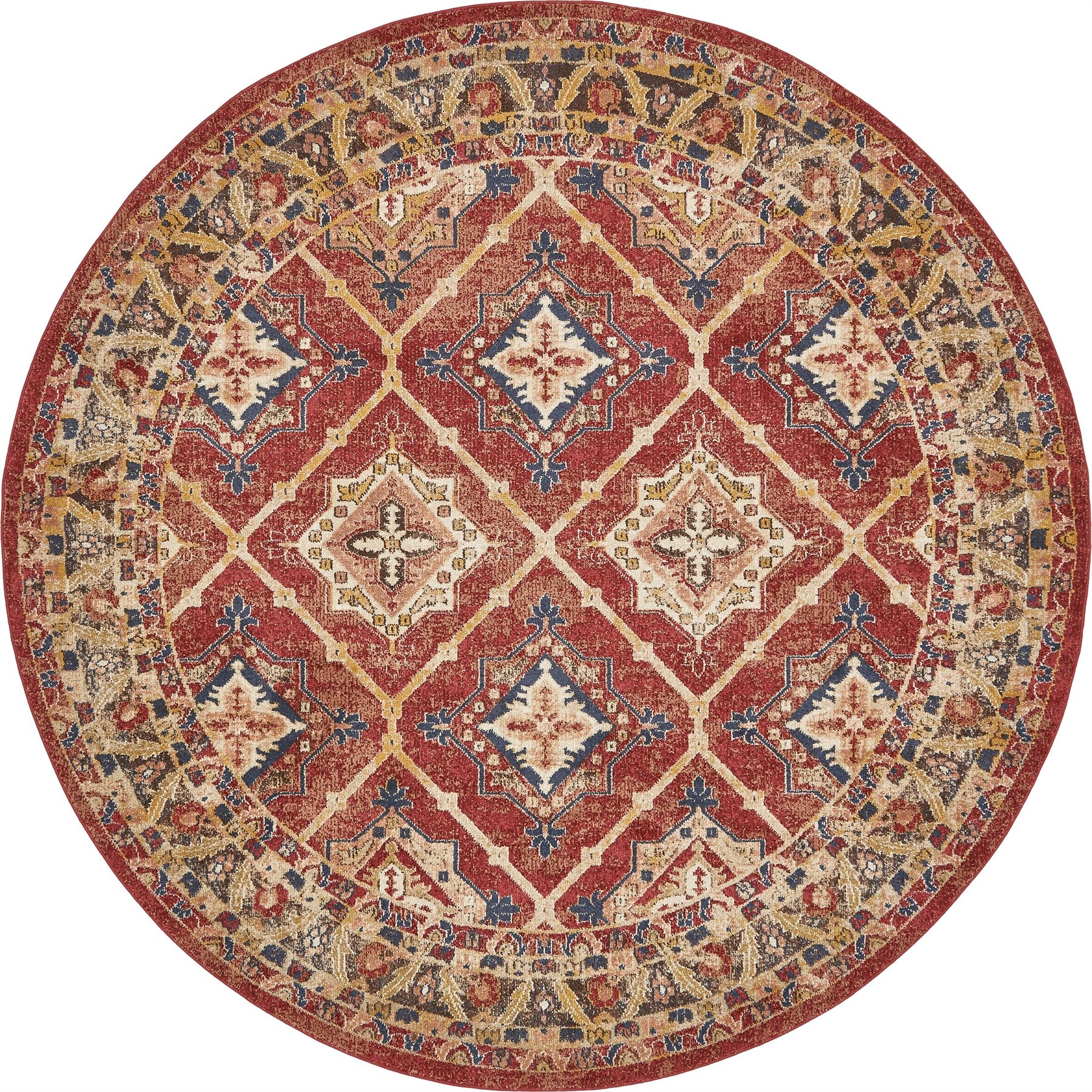 Traditional Large Faded Persian Design Rug Small Vintage Style Carpet