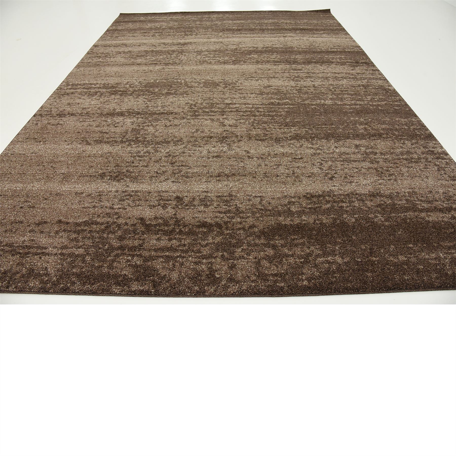 Modern Plain Rugs Soft Thin Pile Area Carpet Brown 9' x 12' Del Mar Rug