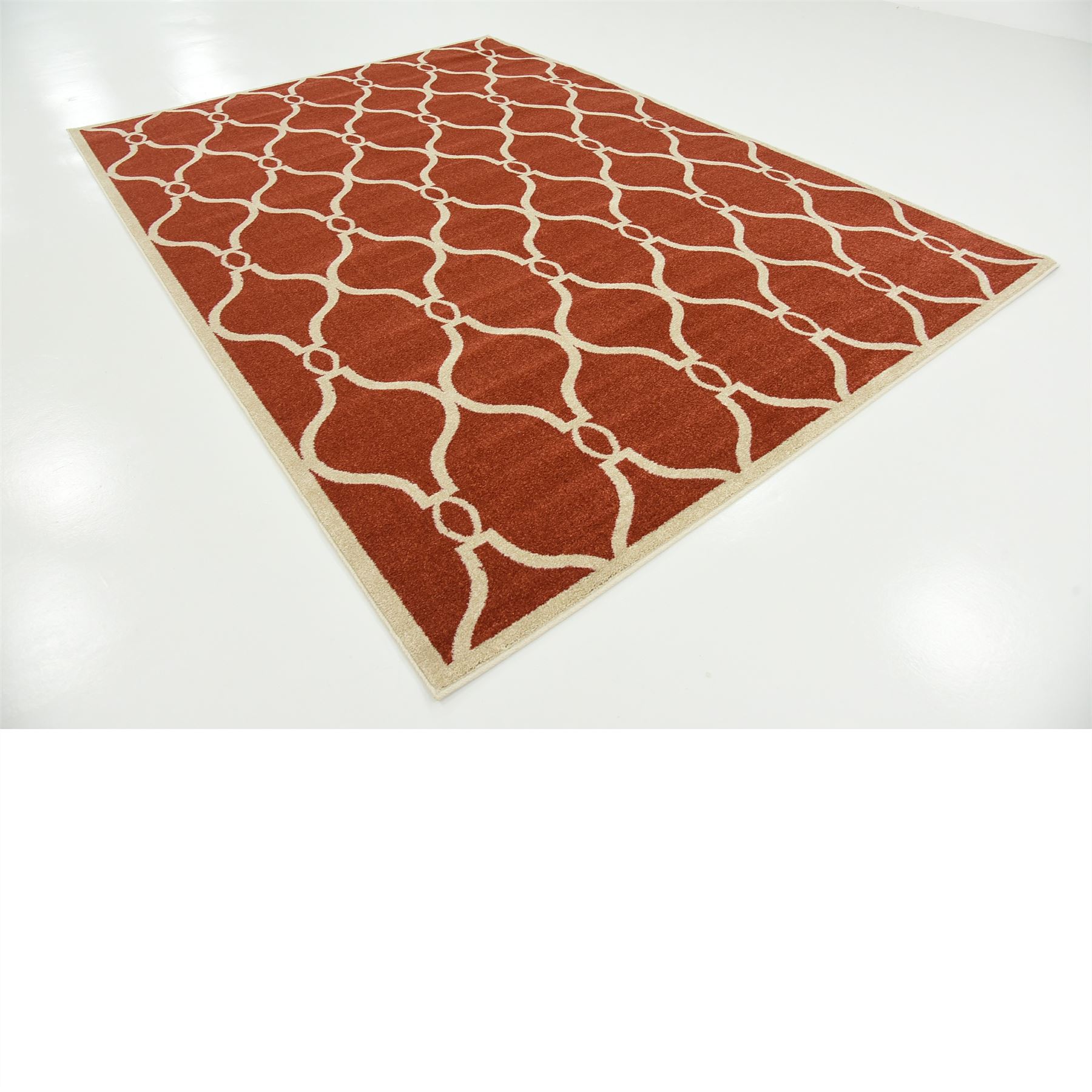 Modern Rugs Geometric Carpet Flooring Mat Terracotta 7' x 10' Trellis