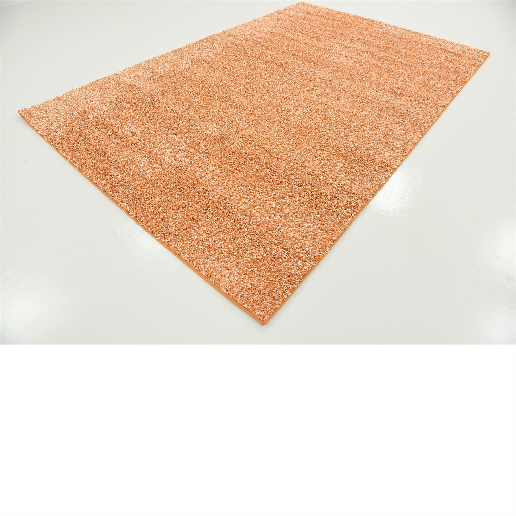 Shaggy Soft Pile Area Rugs Plain Carpet Peach 7' x 10' Solid Basic Rug