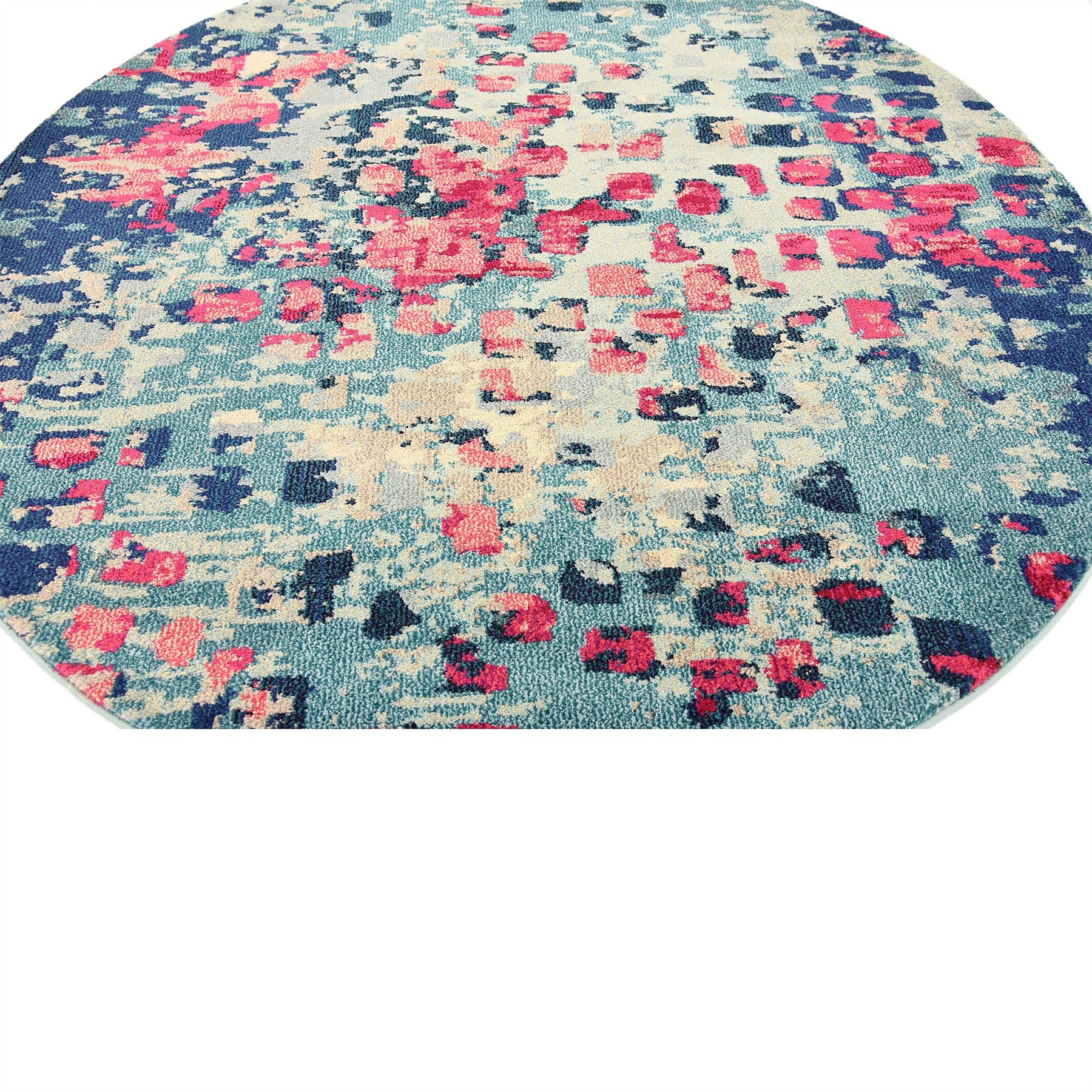 Blue 6' x 6' Barcelona Rug Floor Carpets Modern Rugs Floor Carpet Area