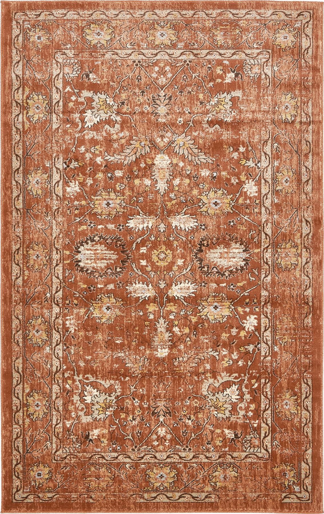 Brick Red 4' 11 x 8' Stockholm Oriental Floor Carpets Area Carpet Rug