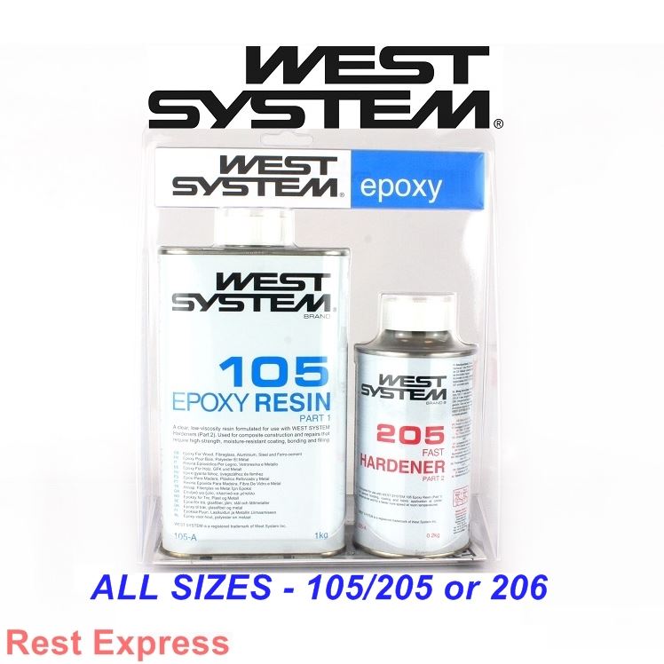 West System EPOXY RESIN 105/205 or 206 Hardener ALL PACK SIZES 300g