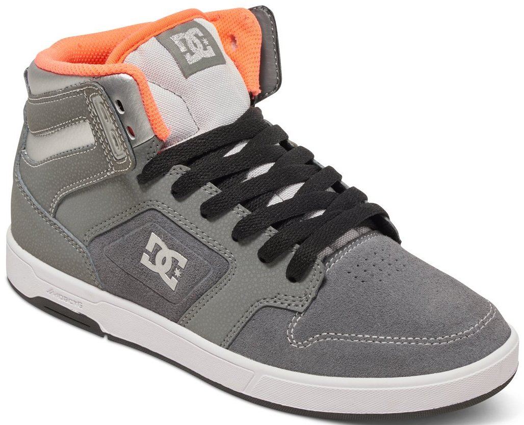 DC Argosy High SE Grey Orange Leather Womens Hi Skate Trainers DC Argosy High SE Grey Orange Leather Womens Hi Skate Trainers