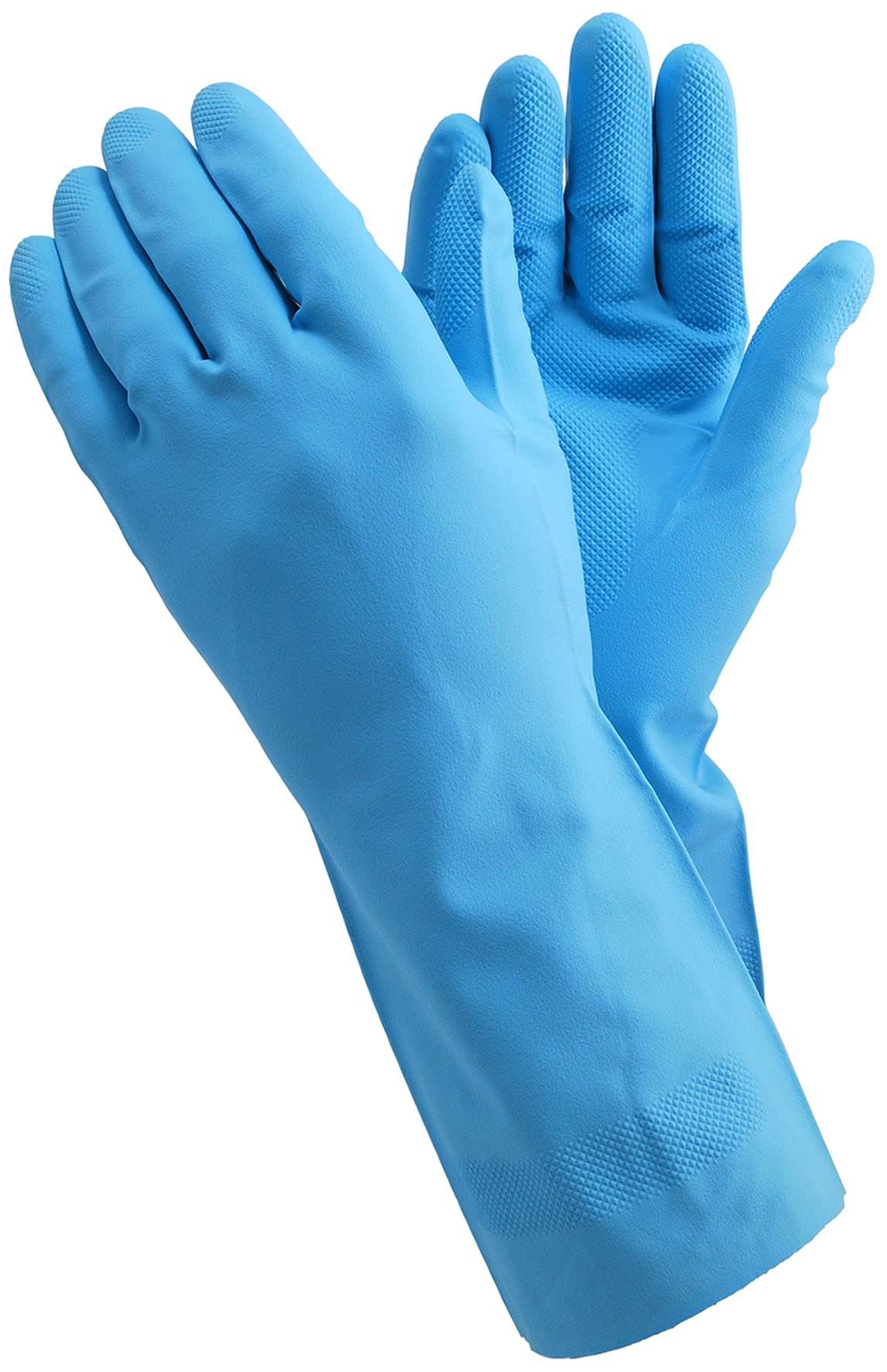TEGERA Strong Blue Nitrile Rubber Household Washing up Work Gloves