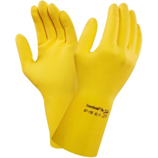 Ansell Industrial Quality Natural Rubber Latex Yellow Glove Janitorial