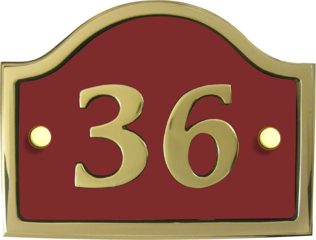 Modern Contemporary Brass Bridge House number plaque