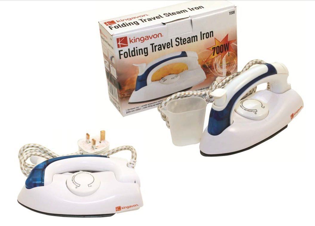 Foldable Folding Compact Steam Travel Iron Mains Dual Voltage Easy