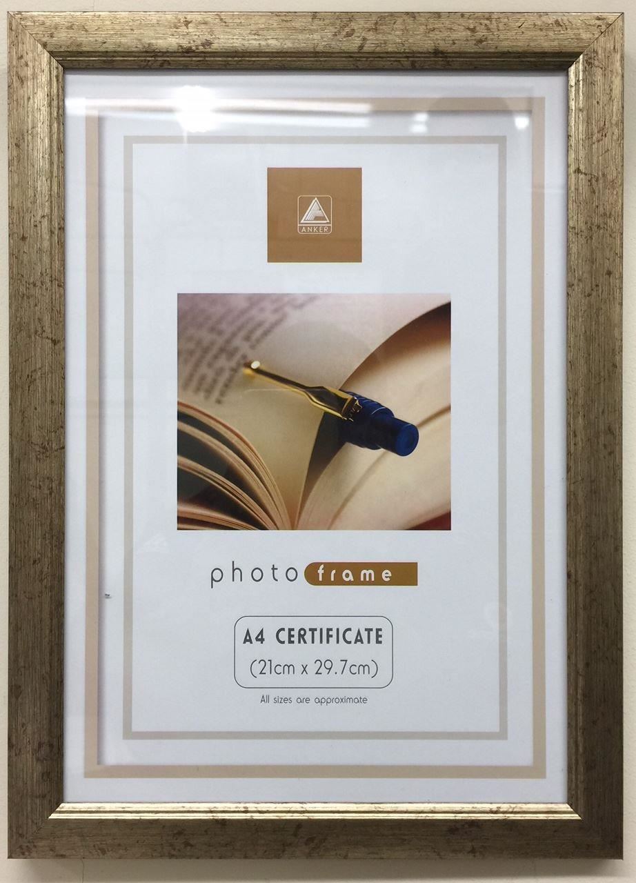 A4 Certificate Photo Picture Frame x 6 /12 Black silver Gold Brown