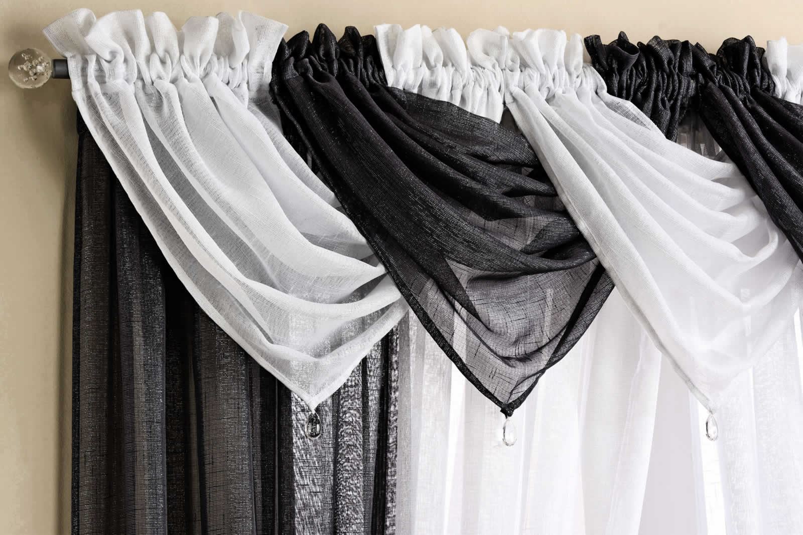 Casablanca Sparkle Voile Swag Sheer Curtain Ready Made Pelmet Casablanca Sparkle Voile Swag Sheer Curtain Ready