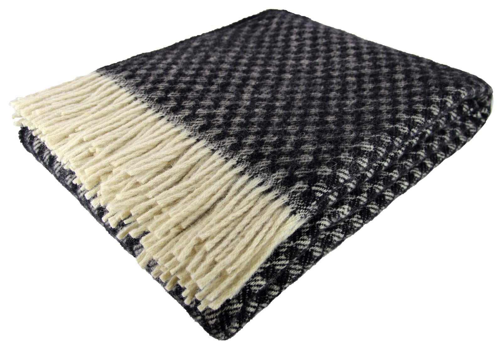 100 NEW ZEALAND WOOL THROW PLAID WOOL BLANKET BEDSPREAD 140cm x 200cm
