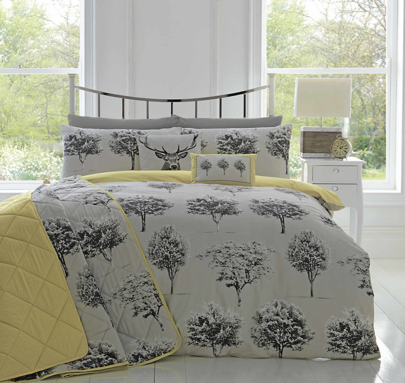 Yellow Grey Duvet Cover The Duvets Letree Woodlands Reversible Duvet Covers Quilt Set Rothay Grey