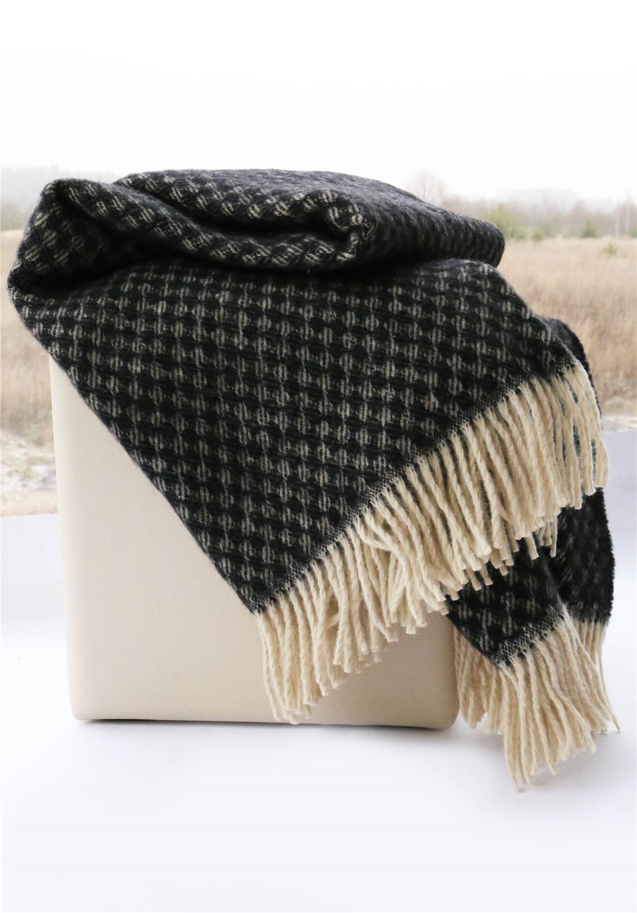 100 NEW ZEALAND WOOL THROW PLAID WOOL BLANKET BEDSPREAD 140cm x 200cm