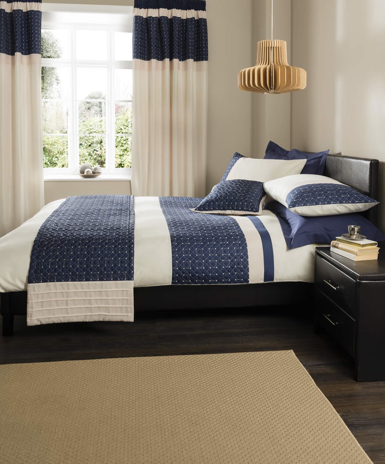 Quilted Embroidered Duvet Cover Easy Care Quilt Set Cotton Navy Quilted Embroidered Duvet Cover Easy Care Quilt Set