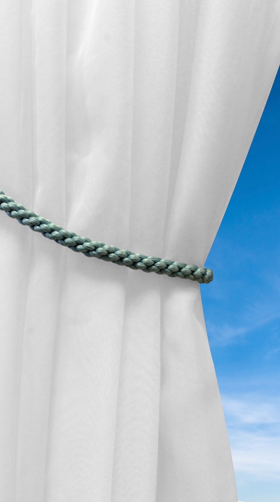 LUXURY WOVEN TIE BACK PAIRS, PAIR OF CURTAIN TIE BACKS, WHITE, BLACK