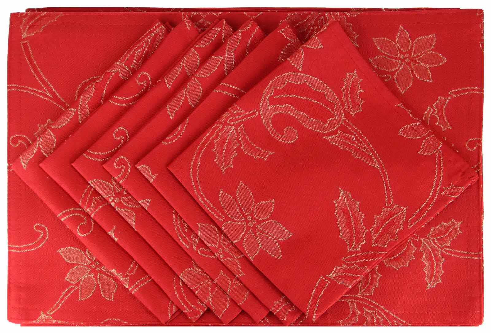 14 PIECE CHRISTMAS TABLE CLOTH LINEN SET NAPKINS RUNNER PLACEMATS 52" x