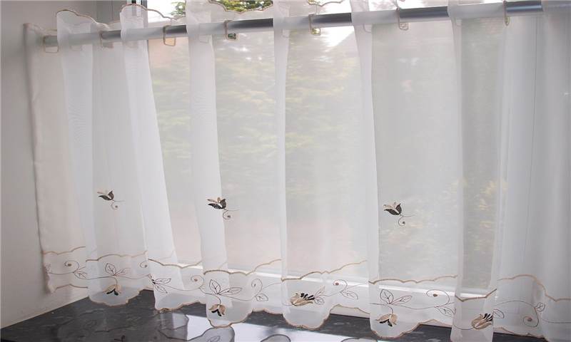 Sheer Voile Cafe Panel Kitchen Bathroom Ready Made Tier Valance Sheer Voile Cafe Panel Kitchen Bathroom Ready Made