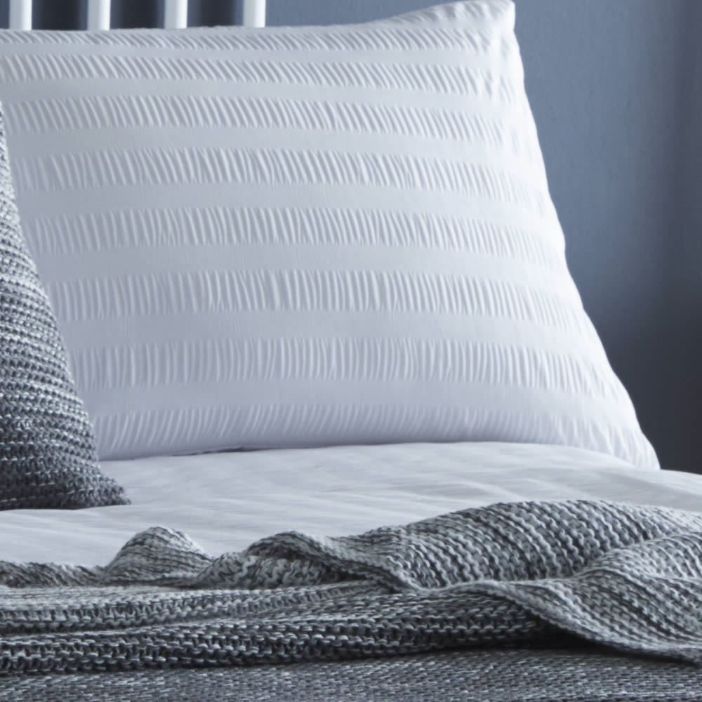 SEERSUCKER WHITE COTTON DUVET COVER QUILT SET SINGLE DOUBLE KING SUPER