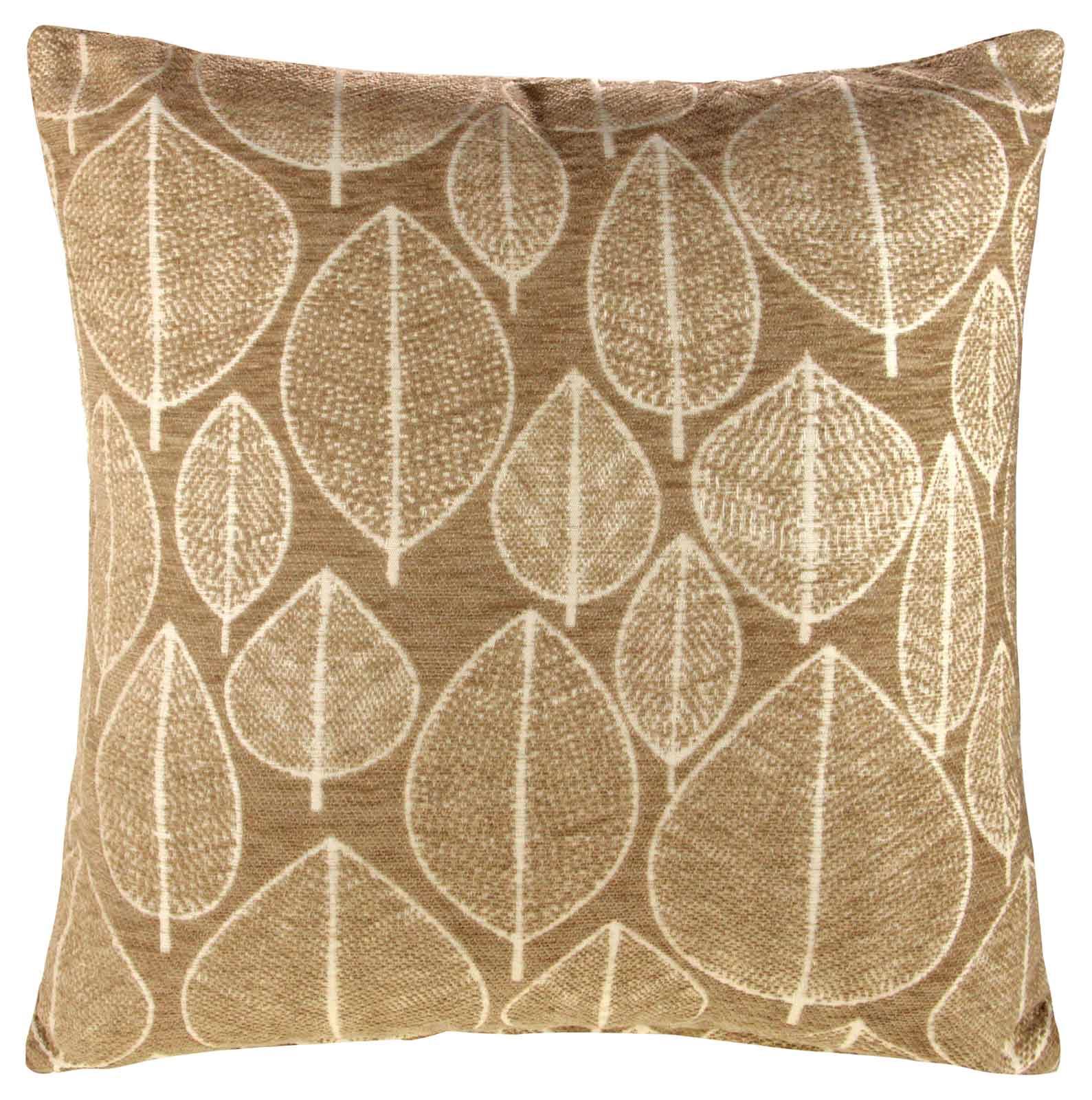 KIRKTON GEOMETRIC LEAF CHENILLE CUSHION COVER THROW PILLOW CASE 43cm x 43cm