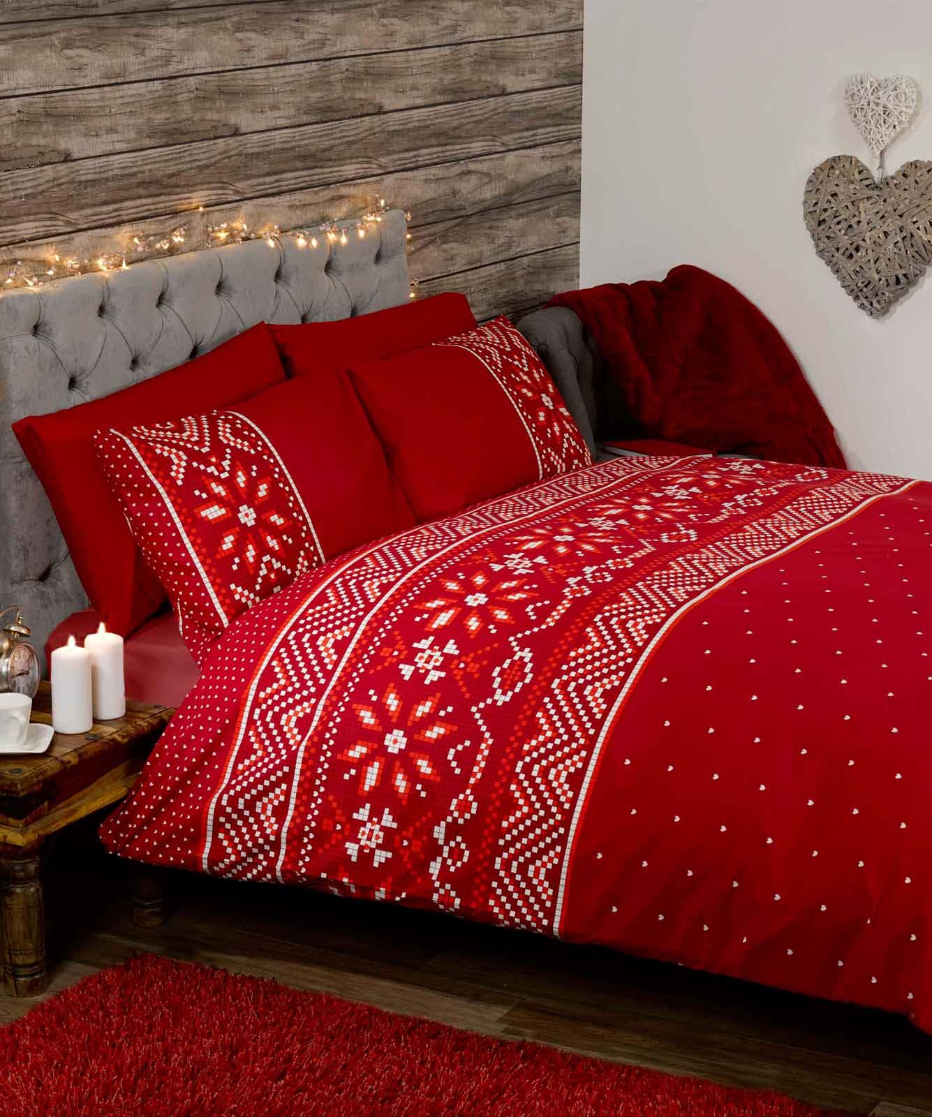 Christmas Duvet Covers Double The Duvets Nordic Fairisle Christmas Duvet Covers Quilt Sets Navy Red Grey