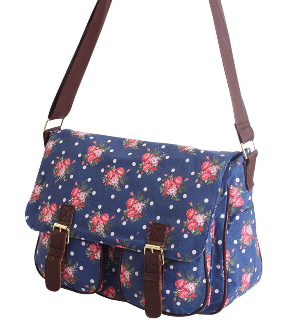 Ladies Girls Boutique Canvas Shoulder Messenger Satchel School Handbag