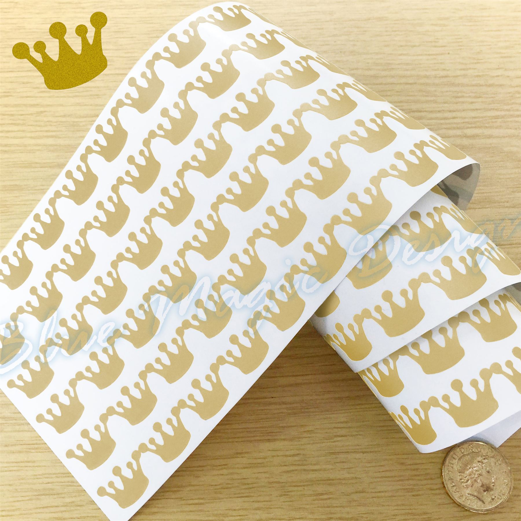 180 Royal Crown Kids Vinyl Stickers Art Self Adhesive King Queen Prince