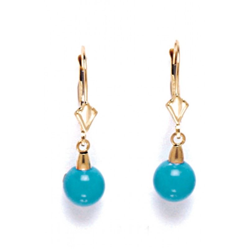 14K Solid Gold Dangling Ball Earrings - 10MM Diamond Cut Yellow Gold, Made In Italy