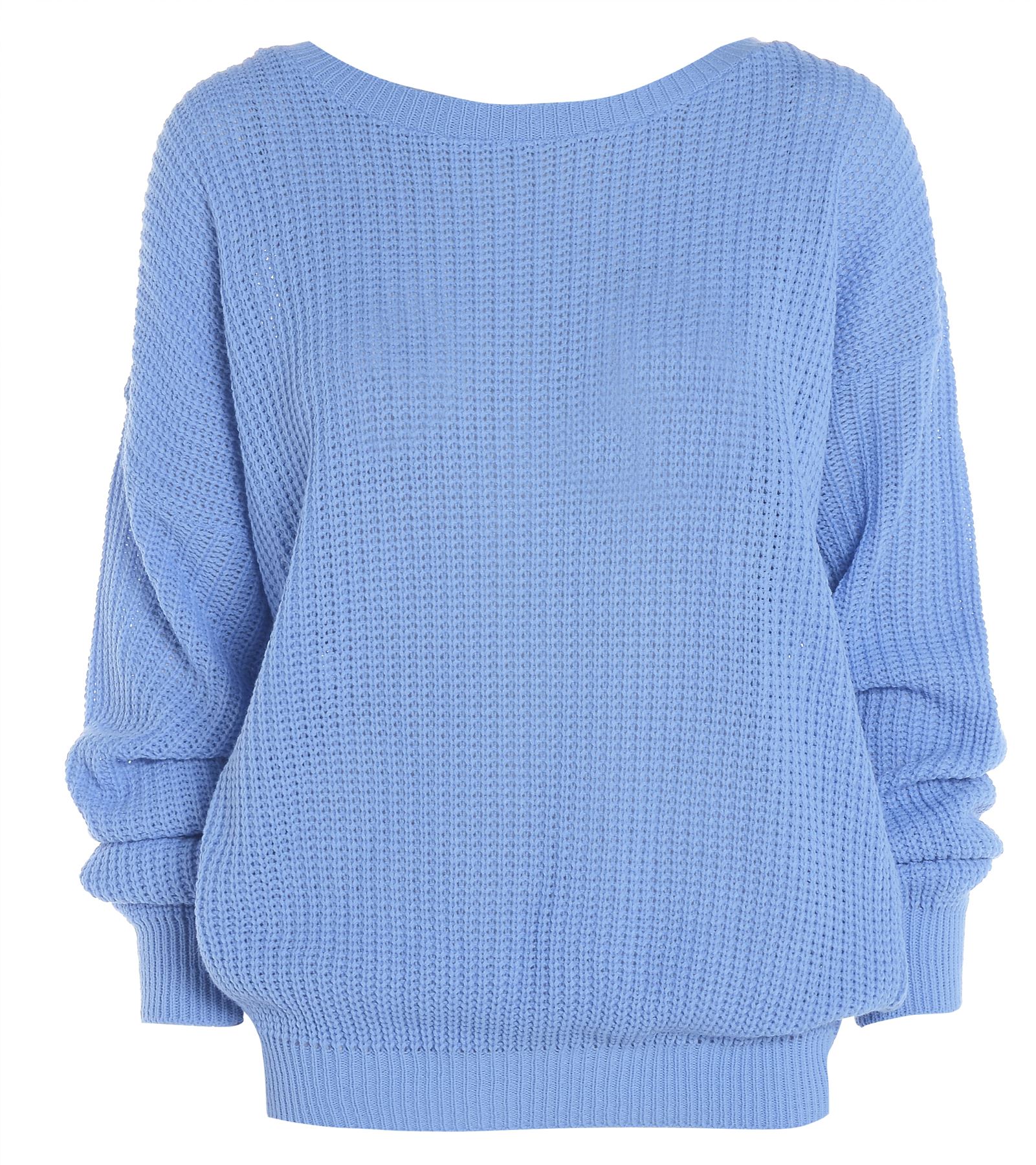 Ladies Womens Oversized Baggy Knitted Jumper Chunky Sweater Plus Size 8-18