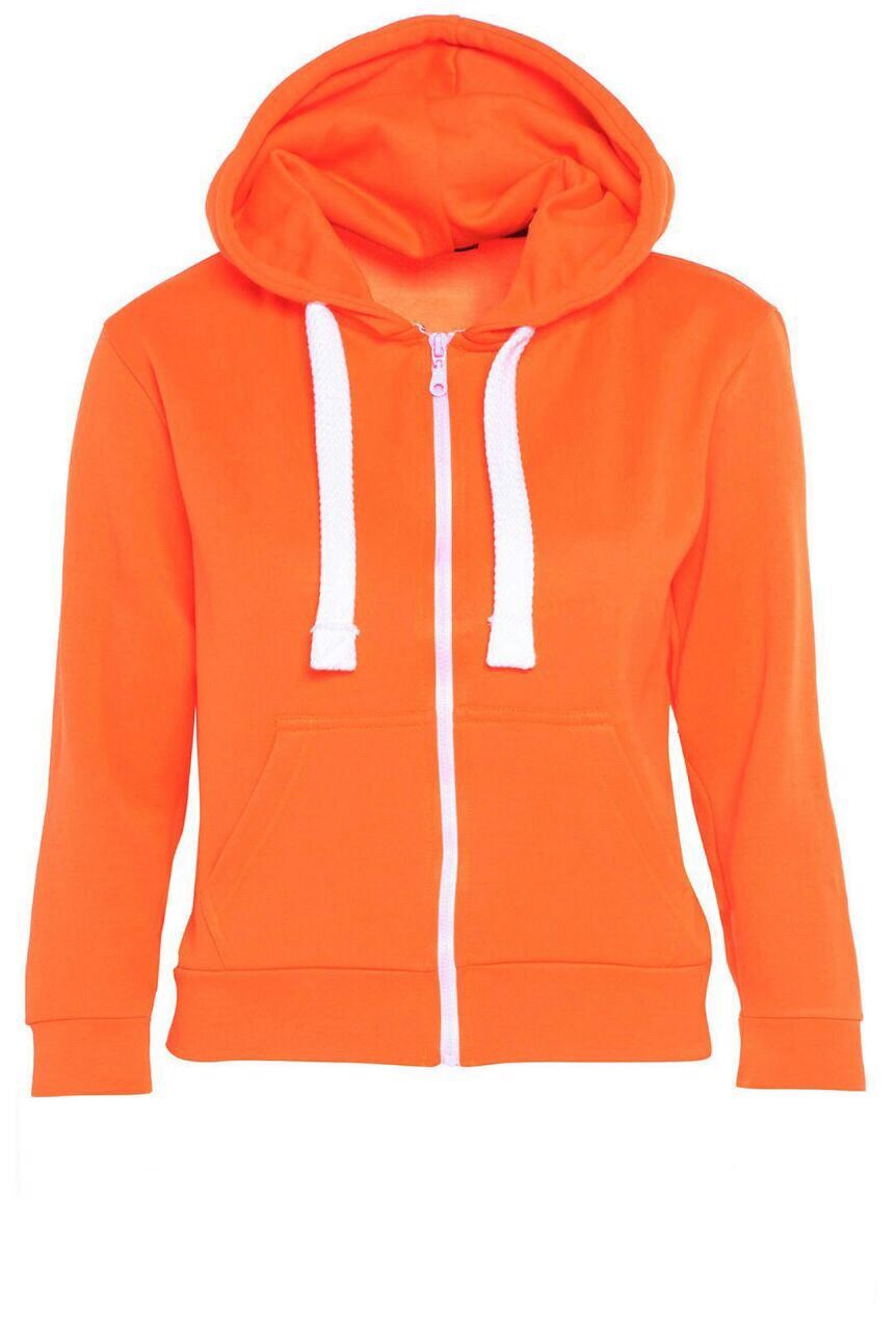 Kids Unisex Plain Fleece Hoodie Girls Boys Hoodies Sweatshirt Zipper