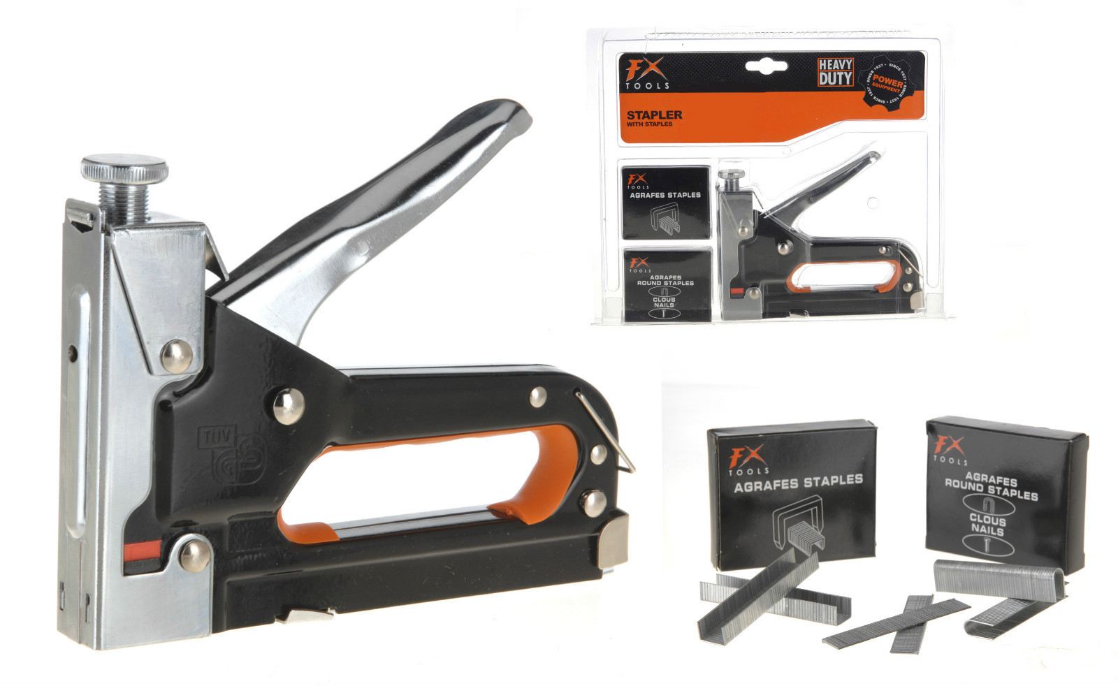 HEAVY DUTY METAL STAPLE STAPLER GUN WITH STAPLES DIY WORK HOME