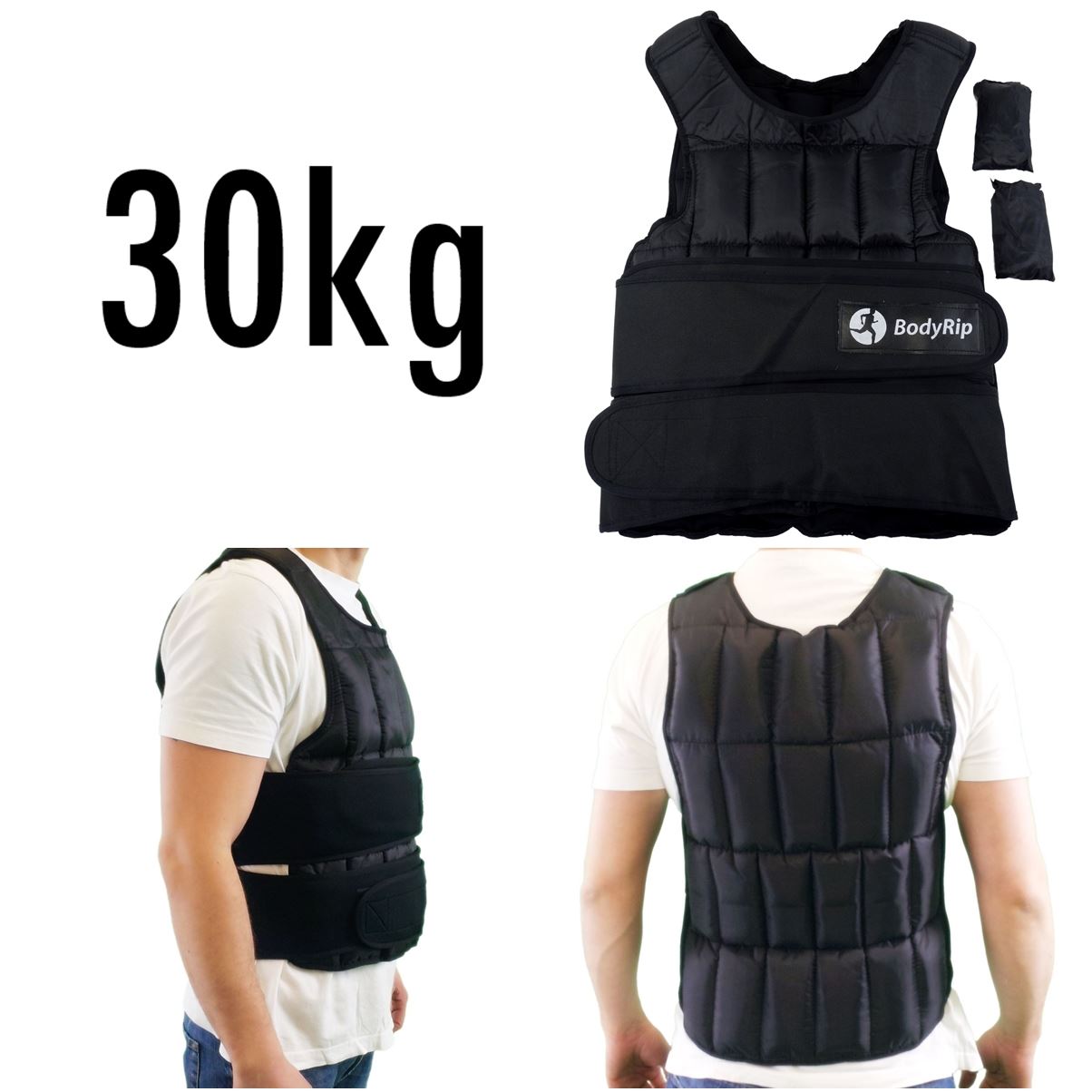 =5,10,15,20,30kg BODYRIP DELUXE WEIGHTED WEIGHT VEST TRAINING EXERCISE