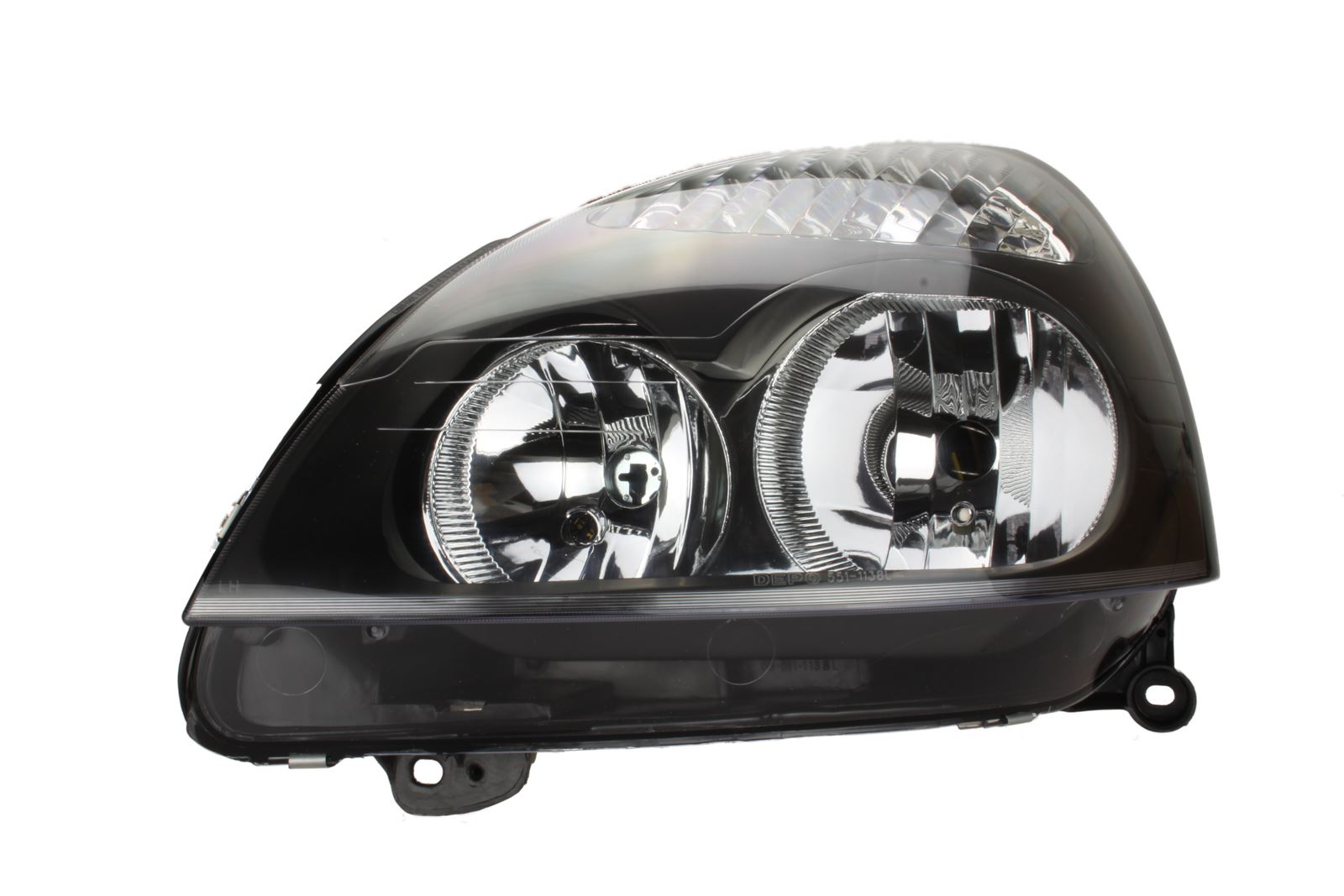 Renault Clio Mk2 20012005 Headlights / Headlamps Black 1 Pair O/S & N