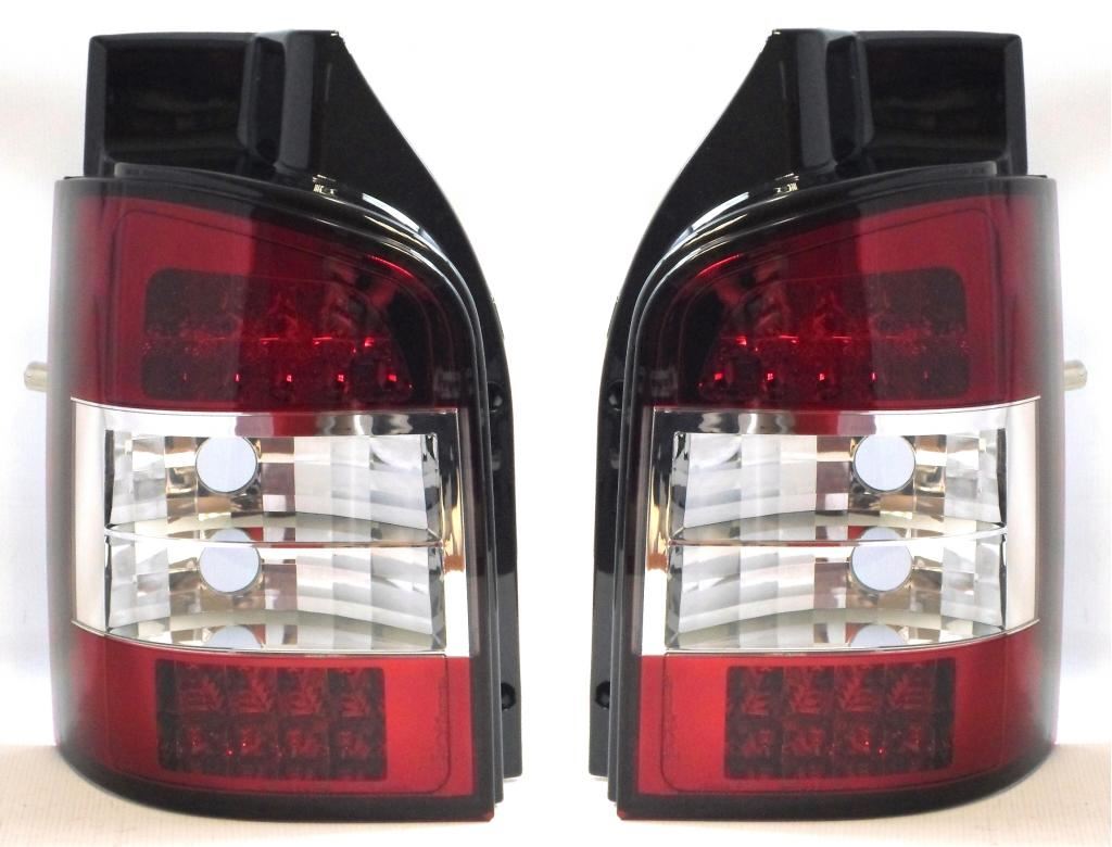 VW Transporter T5 Van 20034/2010 Red & Clear Led Rear Tail Lights