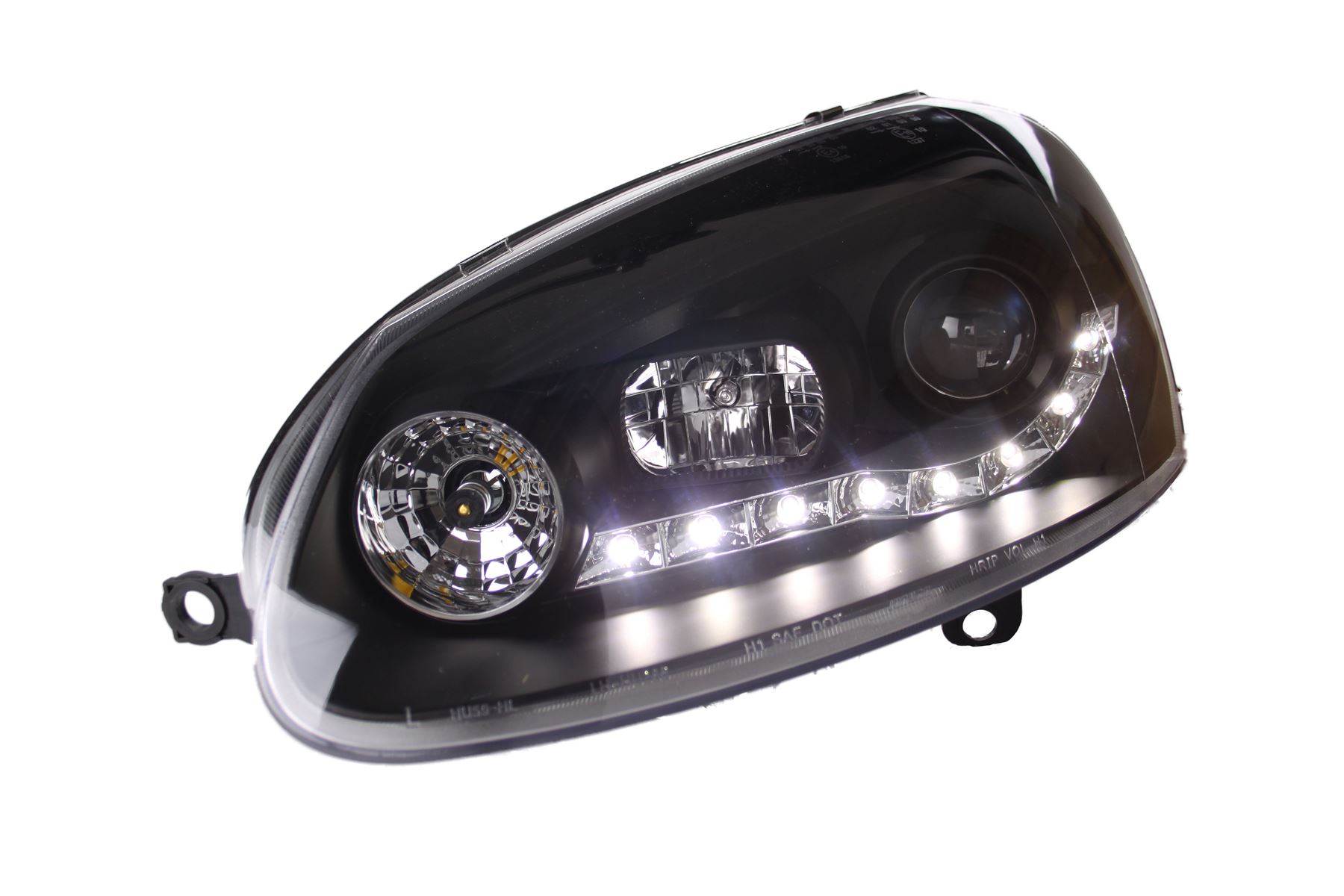 Volkswagen Golf MK5 11/20032009 Headlights DRL Black Inner Chrome DRL