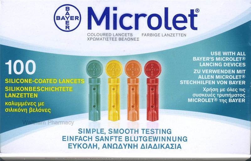 Bayer Microlet Lancets 100 Ascensia 28 Gauge Single Use Sterile Brand New