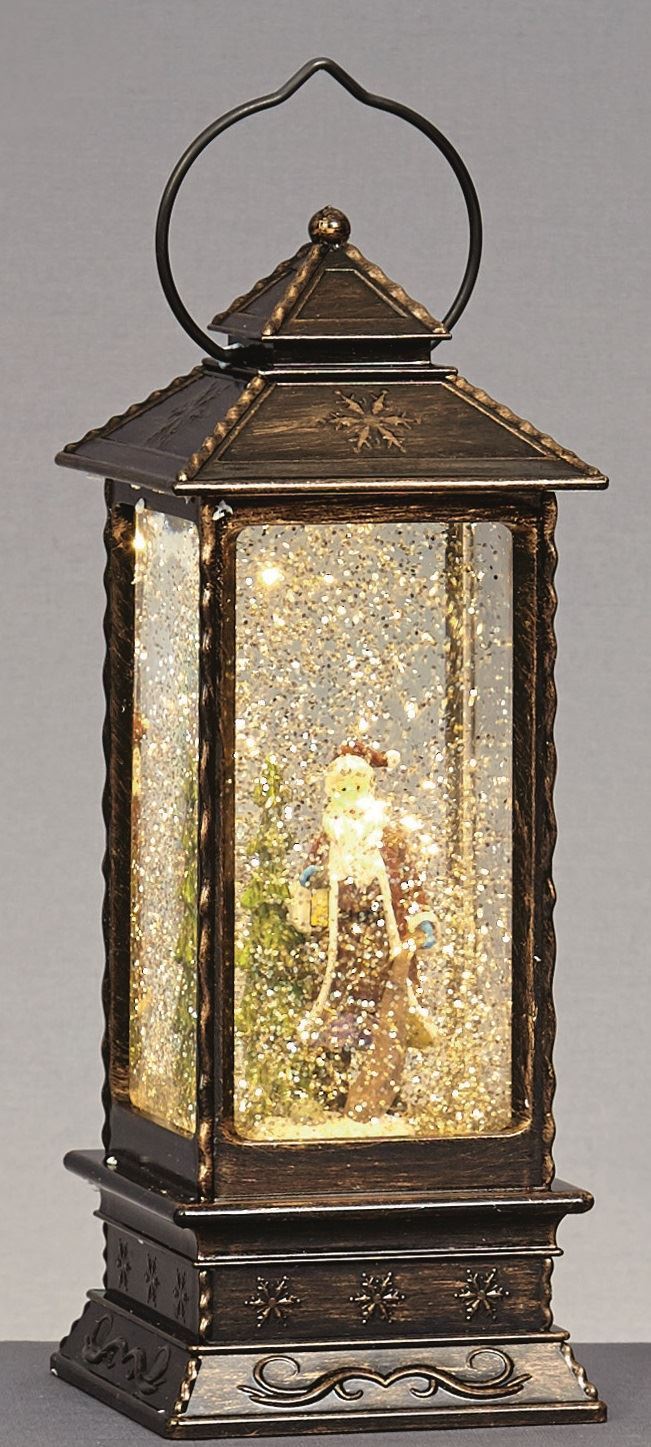 LIGHT UP 27cm Christmas Glitter Water Spinner LANTERN with Character