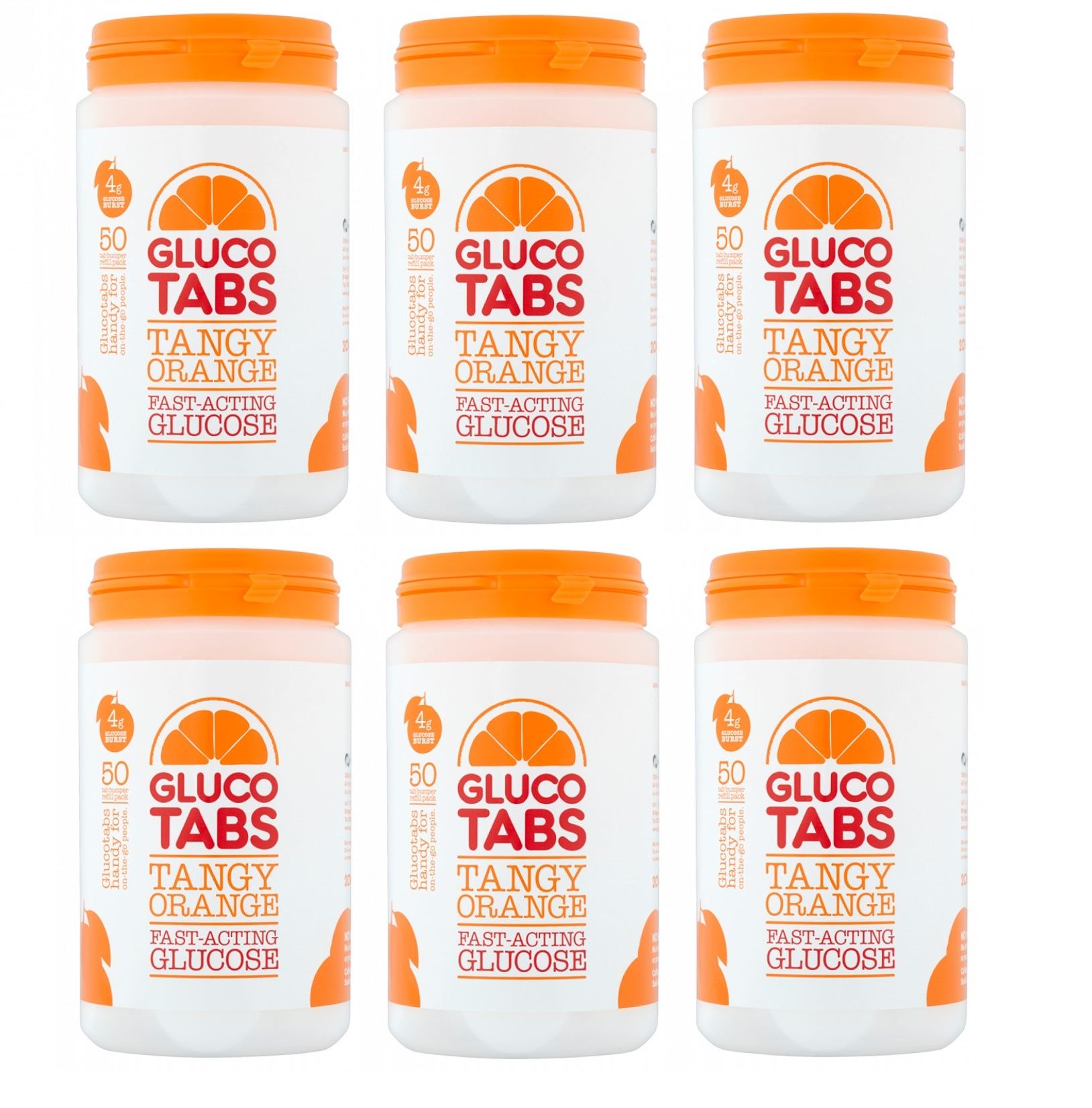 Glucotabs 50 Tablets Orange Fast Acting Glucose Gluco Tabs