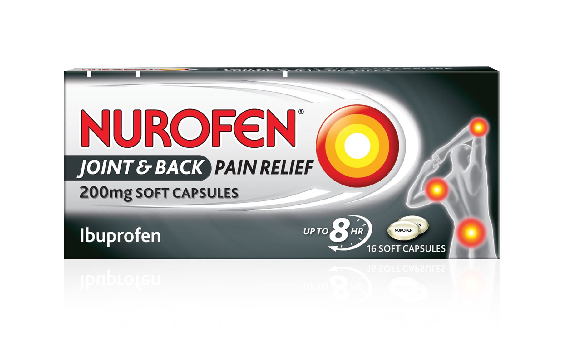 Nurofen Joint & Back Pain Relief 200mg 16 Soft Capsules eBay