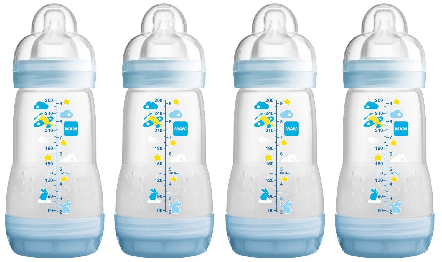 MAM SelfSterilising Anti Colic Bottle 260ml Blue 4 Pack eBay