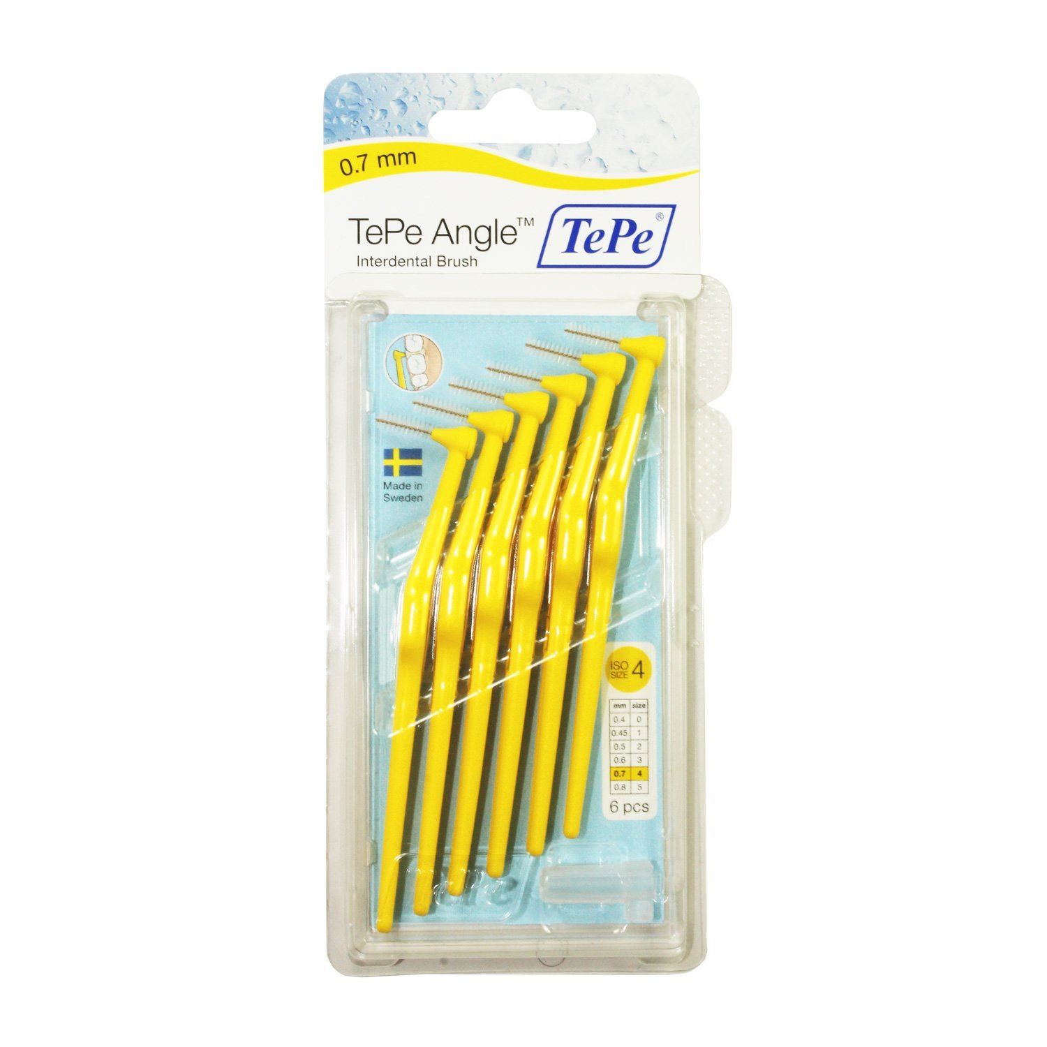 TePe Angle Interdental Brush 0.7mm Yellow 6 Pack eBay